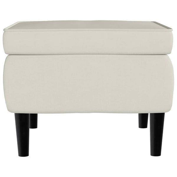 Ohrensessel mit Hocker Creme Samt