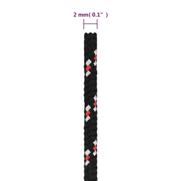 Bootsseil Schwarz 2 mm 50 m Polypropylen