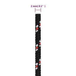 Bootsseil Schwarz 2 mm 100 m Polypropylen