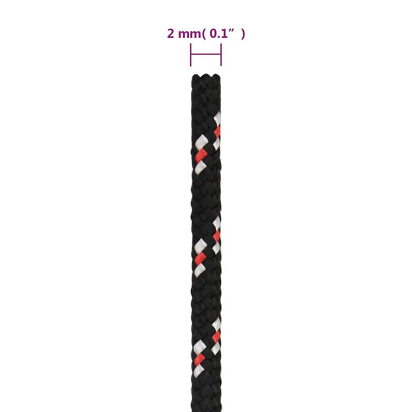 Bootsseil Schwarz 2 mm 100 m Polypropylen