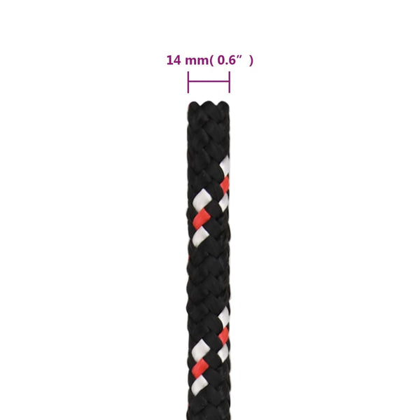 Bootsseil Schwarz 14 mm 25 m Polypropylen