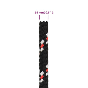 Bootsseil Schwarz 14 mm 100 m Polypropylen