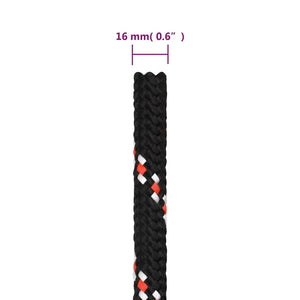 Bootsseil Schwarz 16 mm 25 m Polypropylen