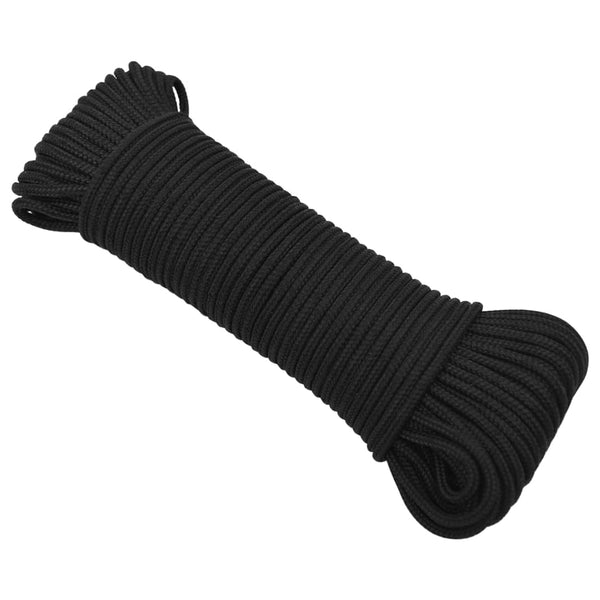 vidaXL Corde de bateau noire 3 mm 250 m en polypropylène