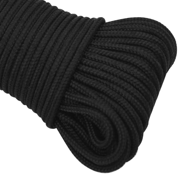 vidaXL Corde de bateau noire 3 mm 250 m en polypropylène