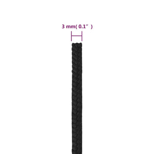 vidaXL Corde de bateau noire 3 mm 250 m en polypropylène