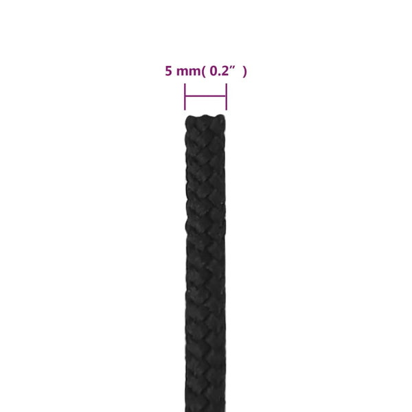 Bootsseil Schwarz 5 mm 250 m Polypropylen