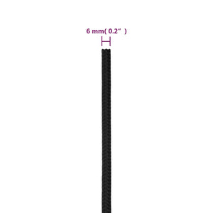Bootsseil Schwarz 6 mm 25 m Polypropylen