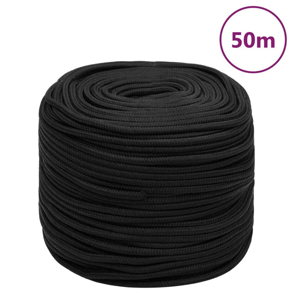 Bootsseil Schwarz 6 mm 50 m Polypropylen
