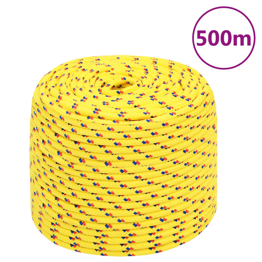 vidaXL Corde de Bateau Jaune 10 mm 500 m Polypropylène