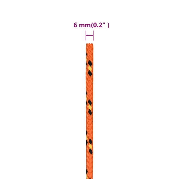 Bootsseil Orange 6 mm 50 m Polypropylen