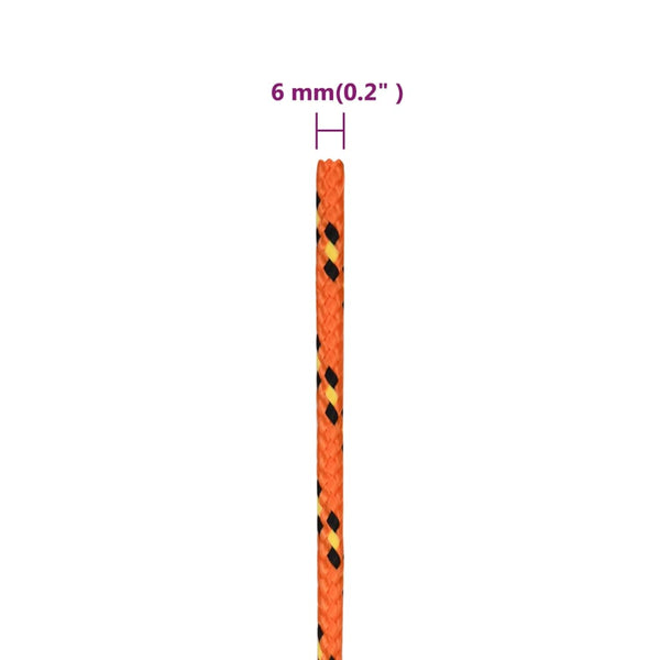 Bootsseil Orange 6 mm 250 m Polypropylen