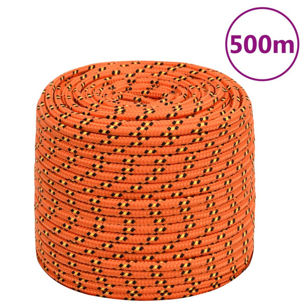 vidaXL Corde de bateau orange 10 mm 500 m polypropylène
