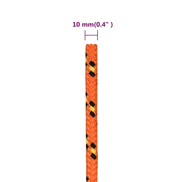 vidaXL Corde de bateau orange 10 mm 500 m polypropylène