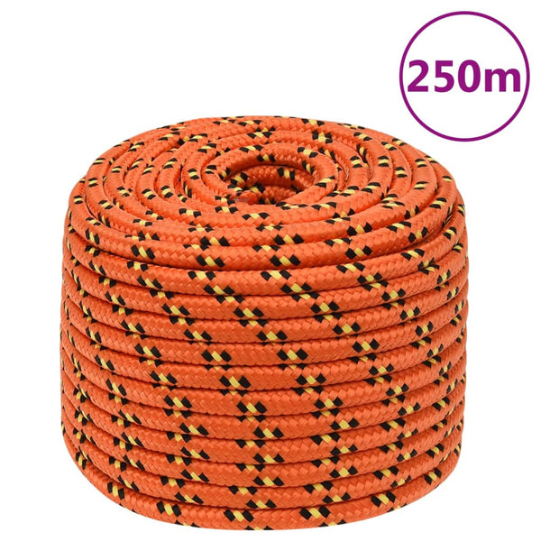 vidaXL Corde de bateau orange 14 mm 250 m polypropylène