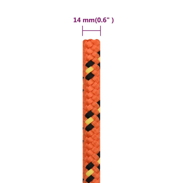 vidaXL Corde de bateau orange 14 mm 250 m polypropylène