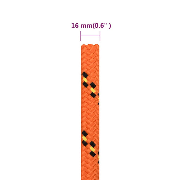 vidaXL Corde de bateau orange 16 mm 250 m polypropylène