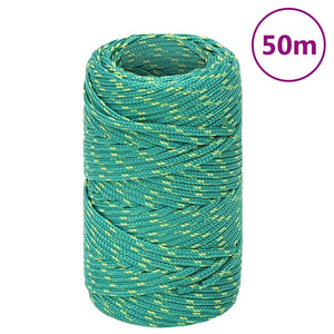vidaXL Corde de bateau verte 2 mm 50 m polypropylène