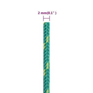 vidaXL Boat Rope Green 2 mm 100 m Polypropylene