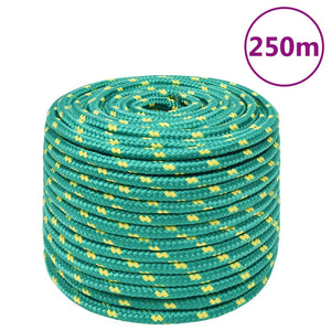 vidaXL Corde de bateau verte 12 mm 250 m polypropylène