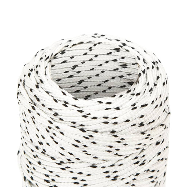 vidaXL Corde de bateau tressée blanche 2 mm x 25 m polyester