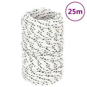 vidaXL Corde de bateau tressée blanche 2 mm x 25 m polyester