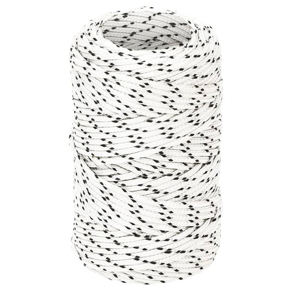 vidaXL Corde de bateau tressée blanche 2 mmx50 m Polyester