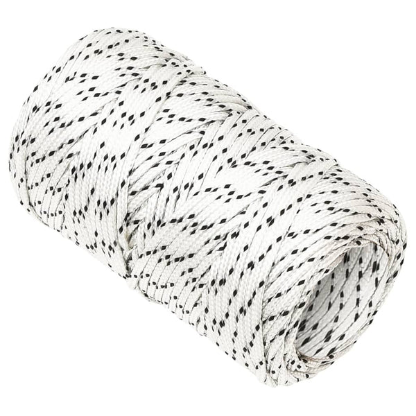 vidaXL Corde de bateau tressée blanche 2 mmx50 m Polyester