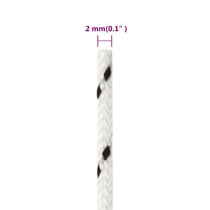 vidaXL Corde de bateau tressée blanche 2 mmx50 m Polyester