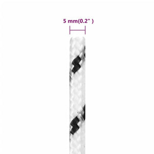 vidaXL Corde de bateau tressée blanche 5 mmx100 m Polyester