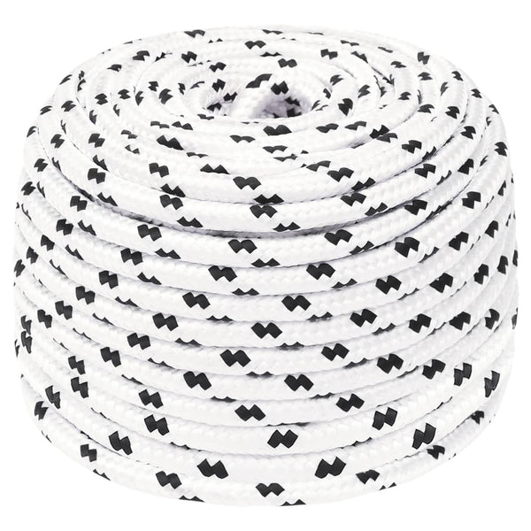vidaXL Corde de travail Blanc 10 mm 100 m Polyester