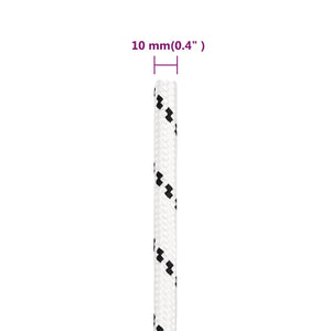 vidaXL Corde de travail Blanc 10 mm 100 m Polyester