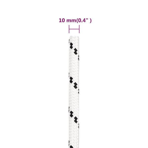 vidaXL Corde de travail Blanc 10 mm 100 m Polyester