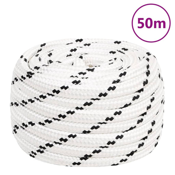 vidaXL Corde de travail blanc 18 mm 50 m polyester