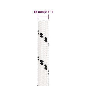 vidaXL Corde de travail blanc 18 mm 50 m polyester