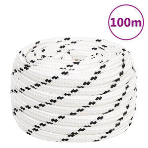 vidaXL Corde de travail blanc 18 mm 100 m polyester