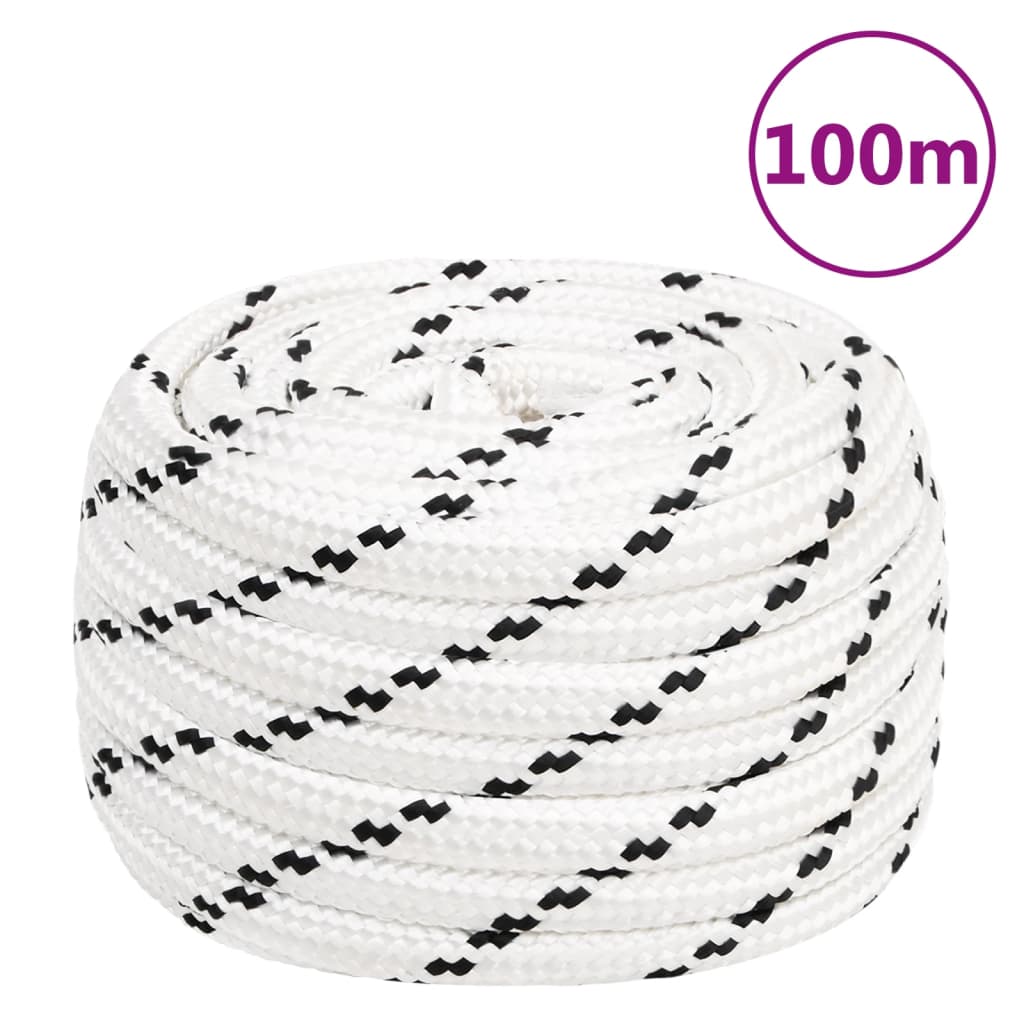 vidaXL Corde de travail blanc 18 mm 100 m polyester