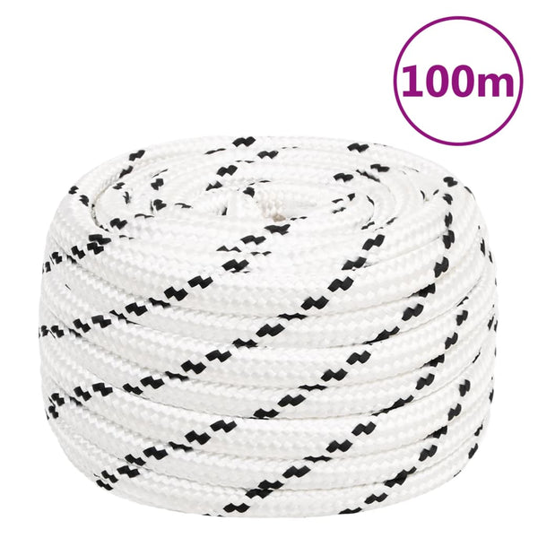 vidaXL Corde de travail blanc 18 mm 100 m polyester
