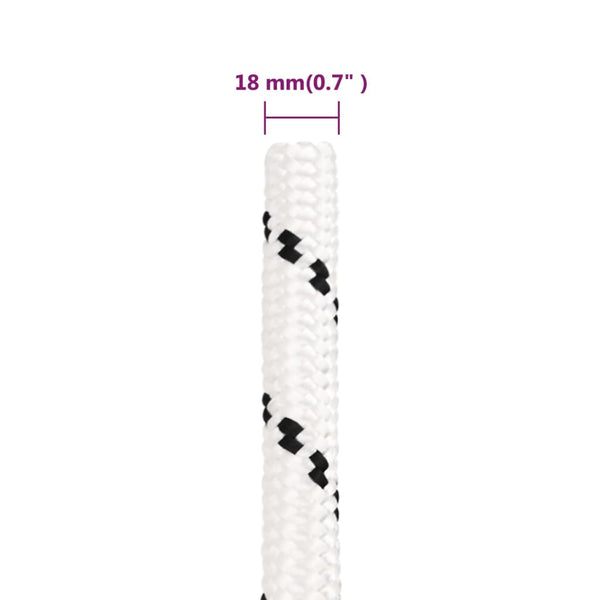 vidaXL Corde de travail blanc 18 mm 100 m polyester