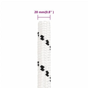 vidaXL Corde de travail blanc 20 mm 25 m polyester
