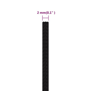 Arbeitsseil Schwarz 2 mm 25 m Polyester