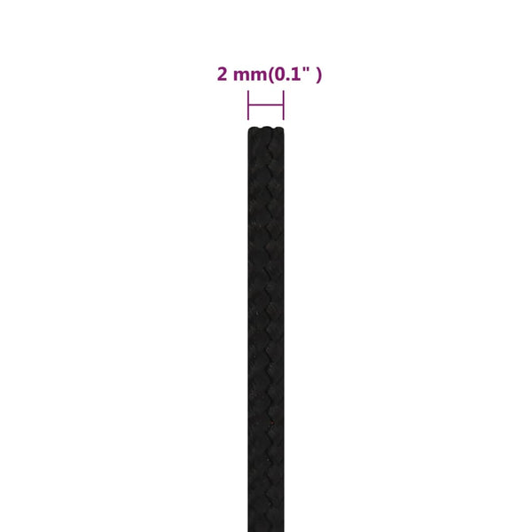 Arbeitsseil Schwarz 2 mm 250 m Polyester