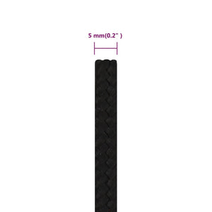 Arbeitsseil Schwarz 5 mm 25 m Polyester