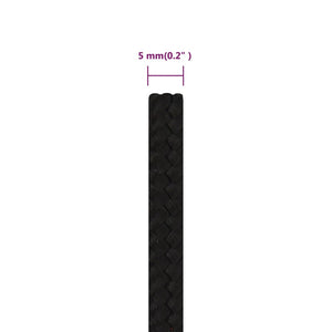 Arbeitsseil Schwarz 5 mm 250 m Polyester