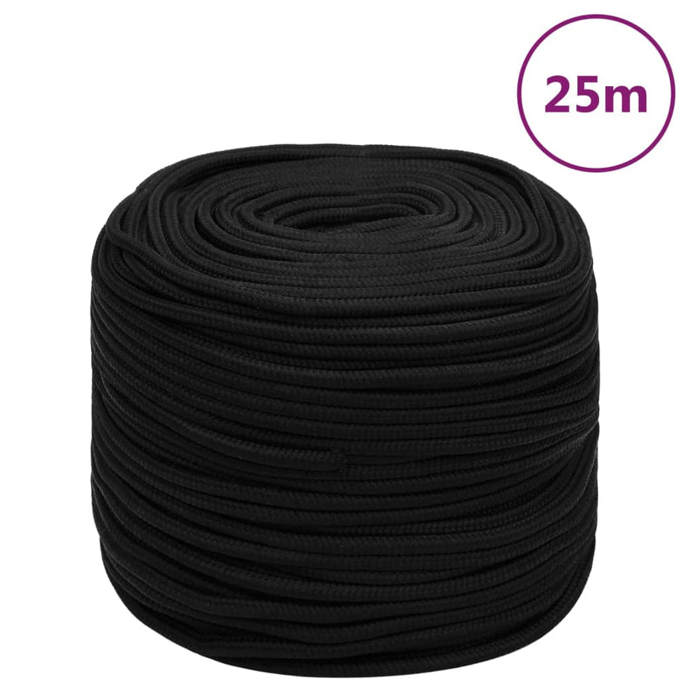 Arbeitsseil Schwarz 6 mm 25 m Polyester