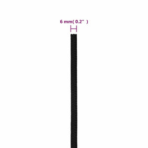 vidaXL Corde de travail noire 6 mm 500 m polyester