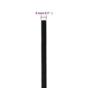 vidaXL Corde de travail noire 8 mm 500 m polyester