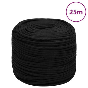 vidaXL Corde de travail noire 10 mm 25 m Polyester