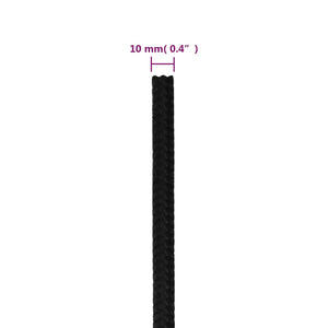 vidaXL Corde de travail noire 10 mm 25 m Polyester
