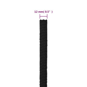 Arbeitsseil Schwarz 12 mm 25 m Polyester